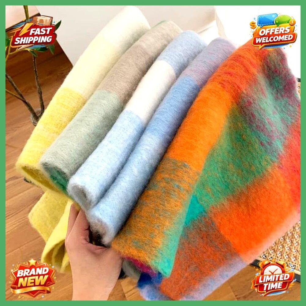 Chunky Knit Oversized Scarf Shawl 100% Acrylic Warm Winter Accessory - Picture 6 of 7